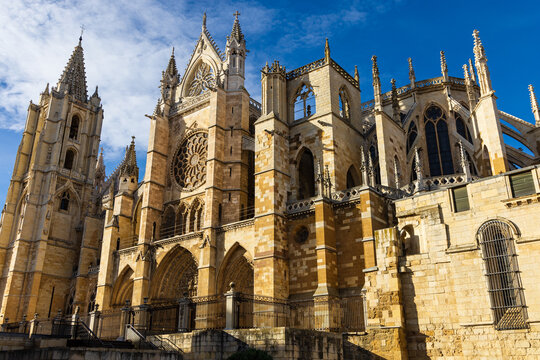 General View of León Cathedral. León, Spain.