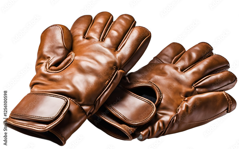 Poster a set of sturdy tug-of-war gloves with extra grip, isolated on a empty plain background