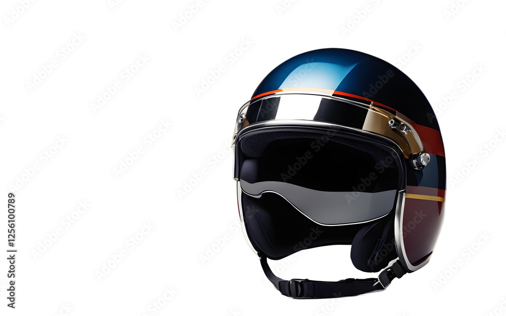 Aufkleber A sleek bobsled helmet with a chin strap, isolated on a empty plain background
