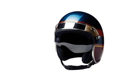 A sleek bobsled helmet with a chin strap, isolated on a empty plain background