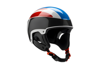 A sleek, aerodynamic speed skating helmet, isolated on a empty plain background