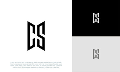 Initials CS logo design. Initial Letter Logo. Innovative high tech logo template.	
