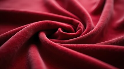 Elegant deep red fabric draped in soft folds with a luxurious texture