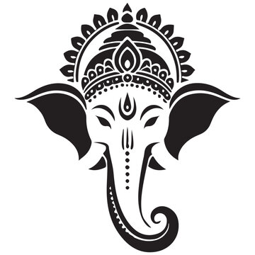 recommend clip art: Ganesha Face Hindu God Vector Art Religious Icon Design