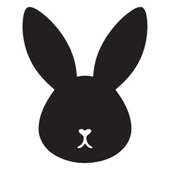 Adorable Bunny Head Silhouette Vector Illustration for Easter Projects