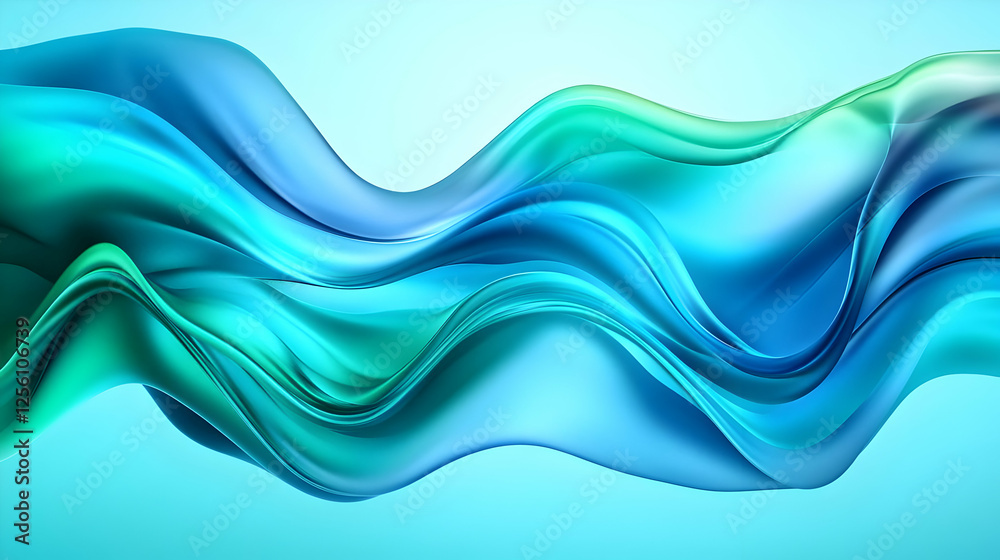 Canvas Prints abstract wave patterns in tranquil blue hues create a serene and modern feel, perfect for artistic a