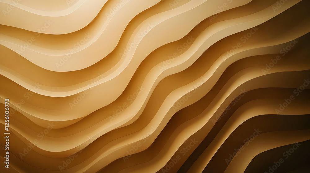 Poster abstract wavy pattern background in warm tones, creating a modern and elegant visual effect for crea