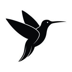 Vector silhouette illustration of a hummingbird