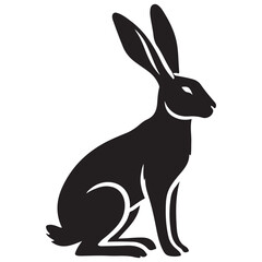 Rabbit Silhouette Illustration Elegant Hare Design Vector Image Download