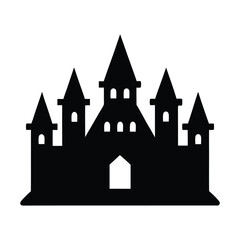 A king's palace vector silhouette illustration