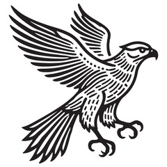 Powerful Hawk Silhouette Vector Illustration for Design and Creativity