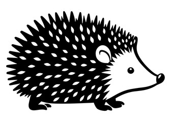 Hedgehog - Black and White Isolated Icon - Vector illustration.Hedgehog, Black and White Vector illustration.Hedgehog Art for Nature Themed Projects.