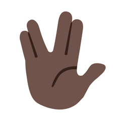 Obraz premium Vulcan Salute Hand Clipart Illustration | Brown Hand Gesture Isolated on White Background