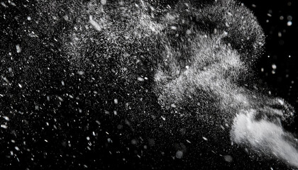 falling snow on a black background