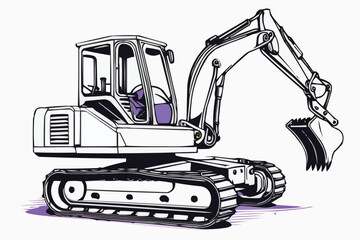 Excavator: Heavy Machinery Vector Art