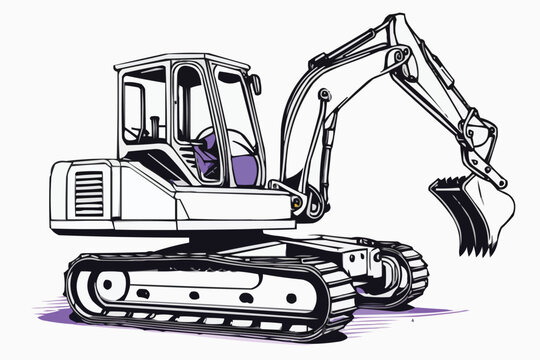 excavator black and white construction vehicle clip art preview