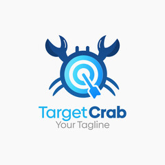 Target Crab Logo Design Template. Good for Business, Agency, Community and Organization