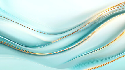 Obraz premium Abstract background with smooth waves and golden accents, creating serene and elegant atmosphere. Ideal for design projects and digital art