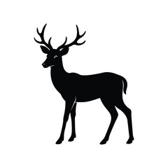 deer silhouette vector illustration isolated on white background
