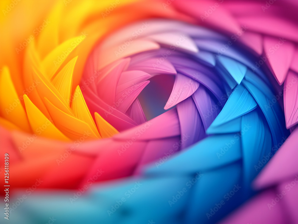 Poster a vibrant swirl of colorful triangular shapes creates a mesmerizing pattern, offering a dynamic visu