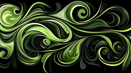 Fototapeta premium Green swirls abstract art design