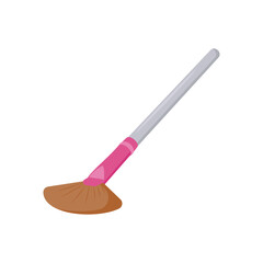 Fan Brush, Cosmetics Vector Illustration Isolated