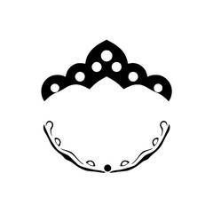 Monochromatic logo featuring a crown-like design, and an arc shape, all in black on a white background.