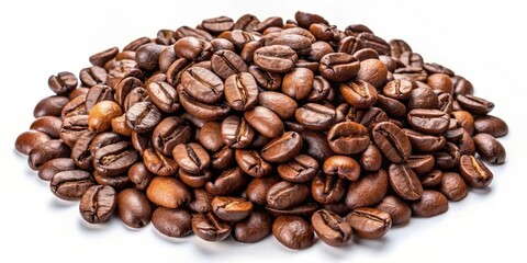 Roasted Coffee Beans on White Background