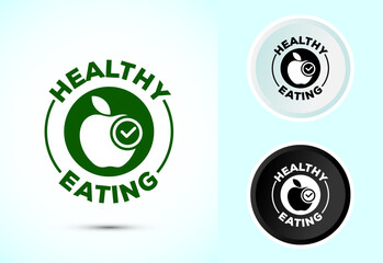Healthy eating icon design illustration. Healthy food sign symbol