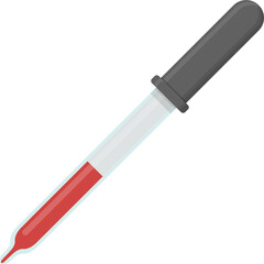 Dropper with Red Liquid illustration for Laboratory and Medical Use