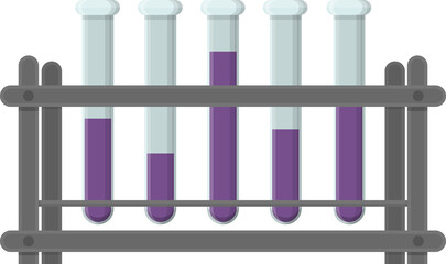 Test Tube Rack with Purple Liquid for Laboratory Experiments