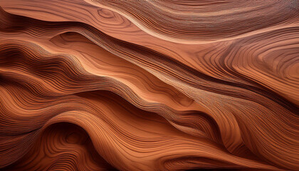 Fototapeta premium wood artwork background summary closeup of distinctive natural brown timber waving waves wall texture banner wall