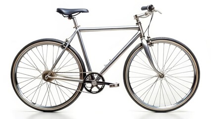 Obraz premium Silver Bicycle on White Background