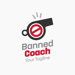 Banned Coach Logo Design Template. Good for Business, Agency, Community and Organization