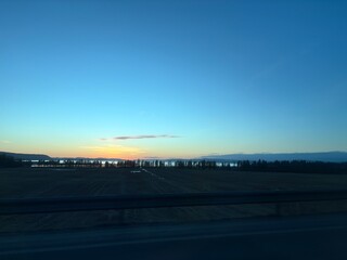 sunset over the river