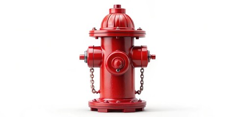 Red Fire Hydrant on White Background