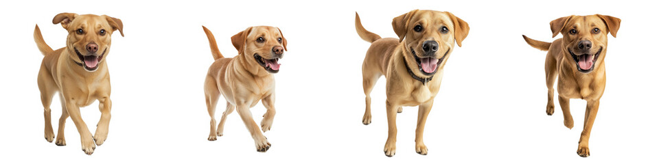Golden Labrador Running Toward Camera – Isolated
