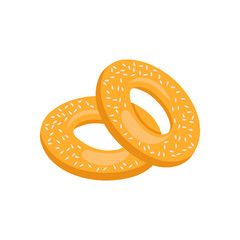 Bagles, Sweets Vector Illustration Isolated