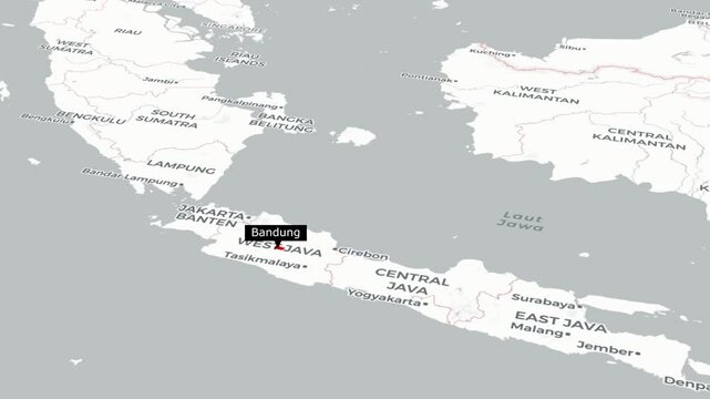 Bandung Map Animation Discover Key Locations, Landmarks, and Urban Highlights of West Java, Indonesia