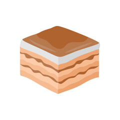 Tiramisu, Sweets Vector Illustration Isolated