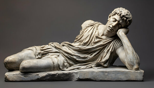 Ancient Greek sculpture of thinking man