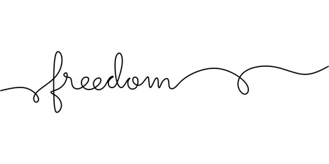 Continuous One line drawing of Freedom. Depicting freedom and dreams.