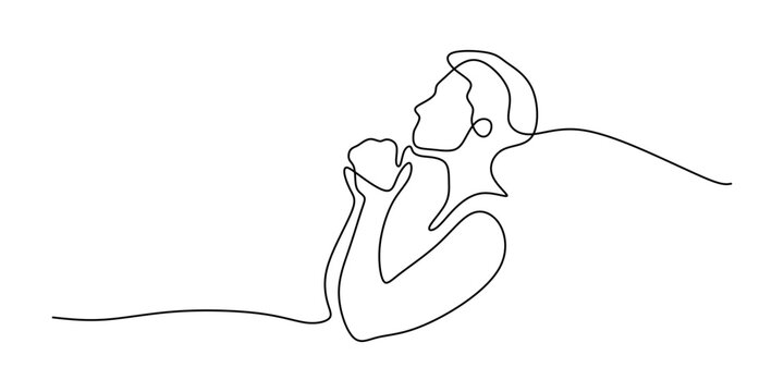 Continuous One line drawing of Faith. Symbolizing belief and spiritual connection.