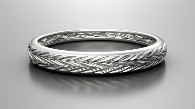 Futuristic platinum bracelet showcasing intricate algorithmic design and elegance. Generative AI