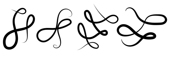 Swoosh line vector, underline swish, Swoosh and swash typography tails shape. Underline retro swoop wave line for athletic t-shirt.  set isolated on white background. eps10 66