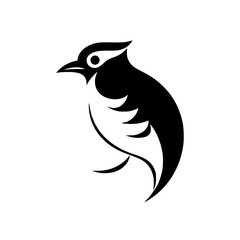 Simplistic silhouette of a bird, minimalist, minimalist art, stark white, and black bird design