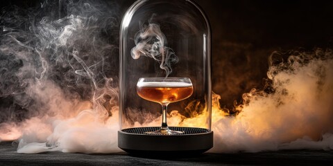 Craft cocktail creation contemporary bar dark environment close-up mixology art