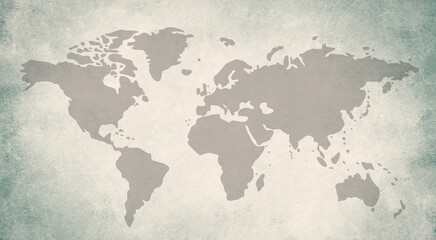 World map, textured background, travel and tourism concept, geography of countries, vintage style, wallpaper continents