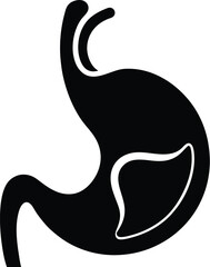 Stomach silhouette, stomach silhouette vector design, digestive system illustration