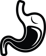 Stomach silhouette, stomach silhouette vector design, digestive system illustration